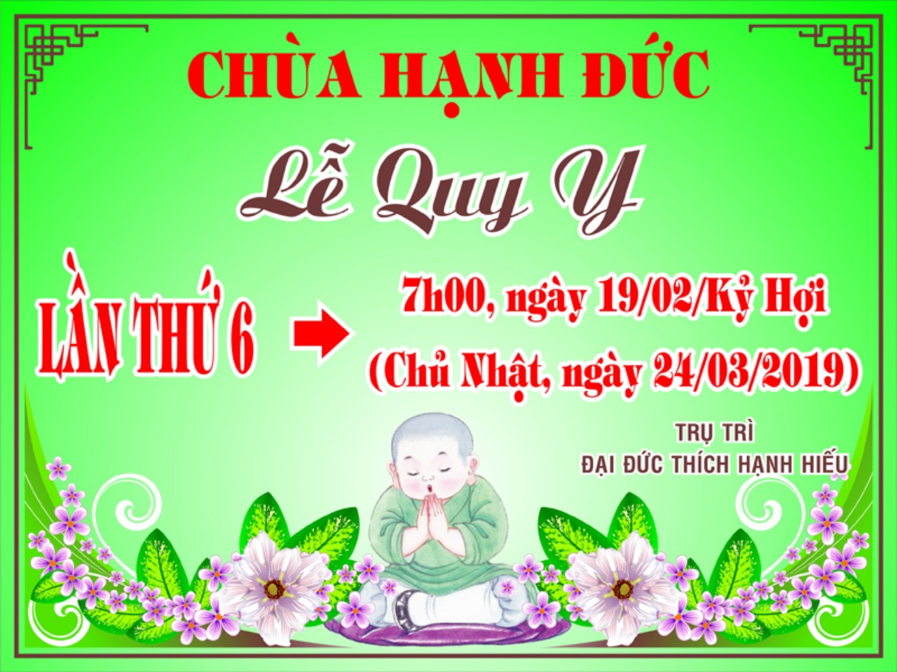 Thông báo lễ quy y lần 6