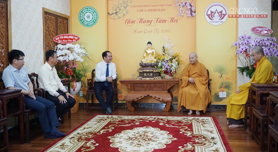 TP.HCM: Ban Tôn giáo Chính phủ chúc Tết Hòa thượng Chủ tịch HĐTS