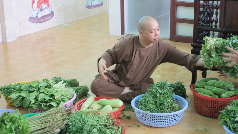 Tp. HCM, H. Củ Chi, Chùa Hạnh Đức gần 50 tấn gạo, hơn 30 tấn rau hỗ trợ đến bà con