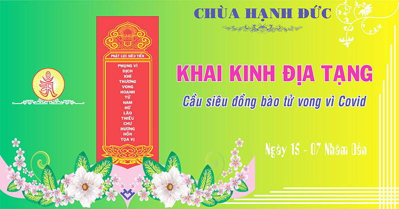 Tp. HCM: H. Củ Chi, Khai kinh Địa Tạng cầu siêu đồng bào tử vong vì Covid tại chùa Hạnh Đức