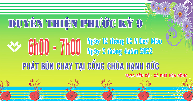 Tp. HCM: H. Củ Chi: Gần 1000 phần bún chay được chùa Hạnh Đức phát cho bà con ấp Bến Cỏ