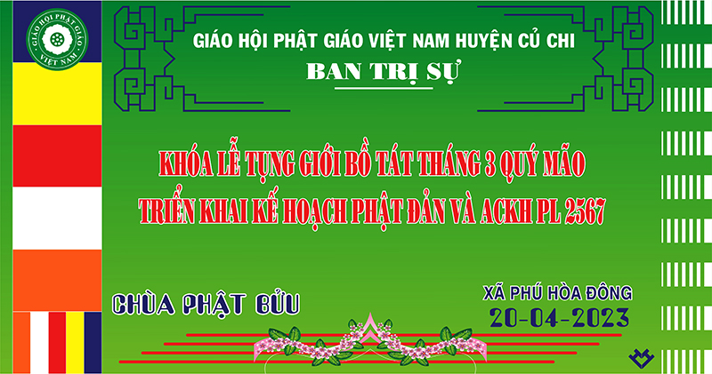 Tp. HCM: H. Củ Chi: Khóa lễ tụng giới Bồ Tát và triển khai kế hoạch Phật đản và ACKH PL 2567