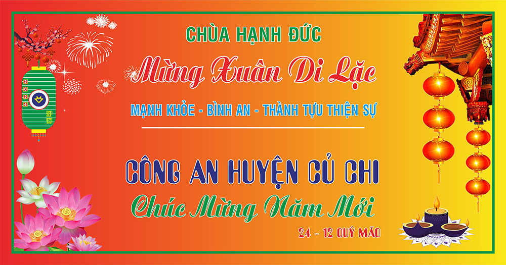 Tp. HCM: H. Củ Chi: An Ninh huyện Củ Chi chúc mừng xuân Giáp Thìn 2024 tại chùa Hạnh Đức