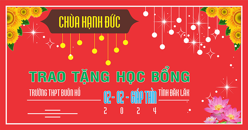Đăk Lăk: Chùa Hạnh Đức Tp. Hồ Chí Minh tiếp tục trao tặng học phí tại trường THPT Buôn Hồ
