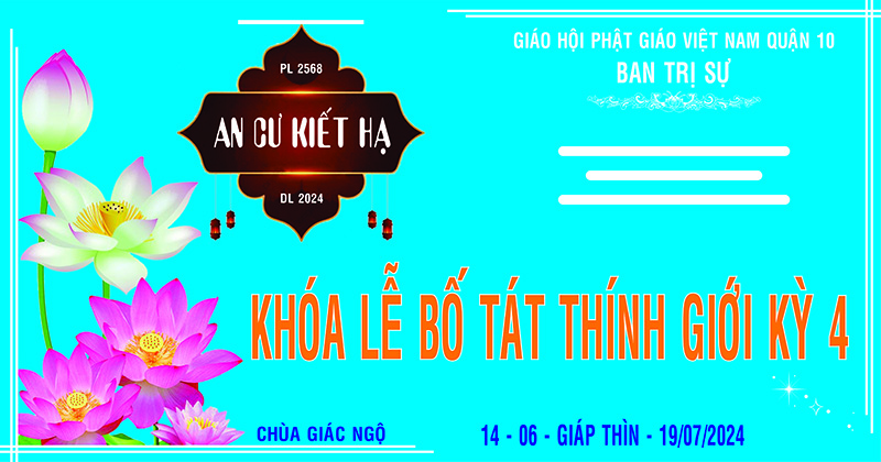Tp. HCM: Quận 10: khóa lễ Bố tát kỳ 4 mùa ACKH PL 2568 tại chùa Giác Ngộ