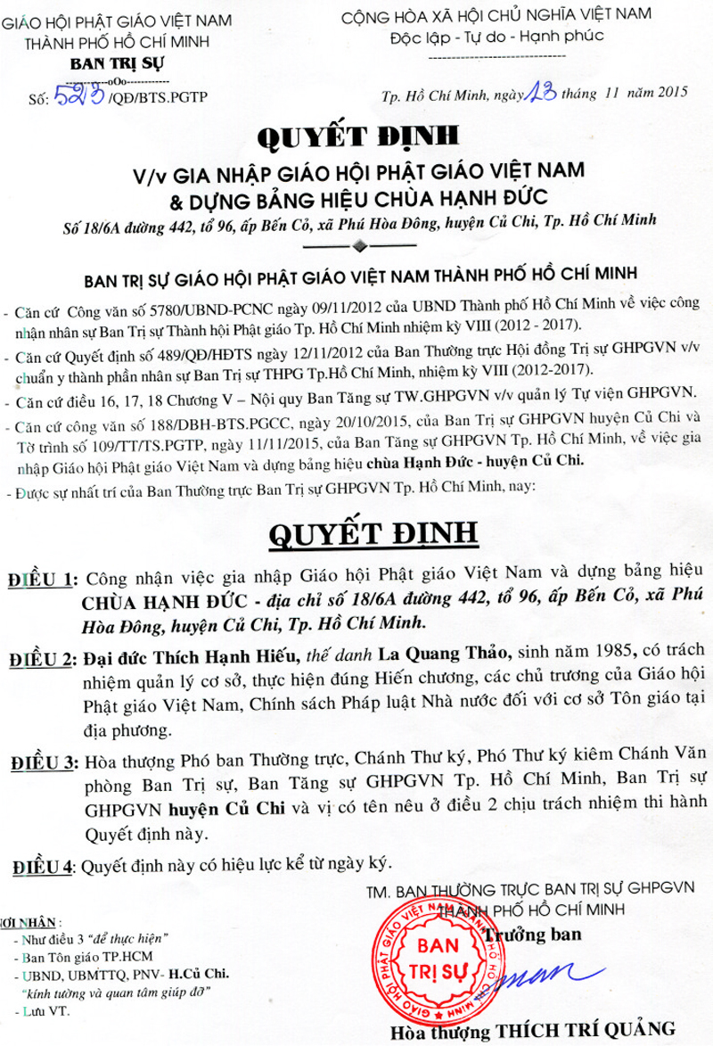 QUYET DINH
